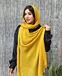 شال نخ پلیسه گندمی کد۴۹۰