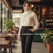 شلوار مروی جت زنانه مدل نیم بگ قد 108