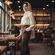 شلوار زنانه مازراتی قهوه ای مدل بگ زیپ بغل