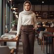 شلوار زنانه مازراتی قهوه ای مدل بگ زیپ بغل