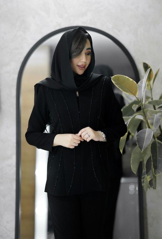کت مجلسی زنانه کرپ مروی جت مدل پیچک