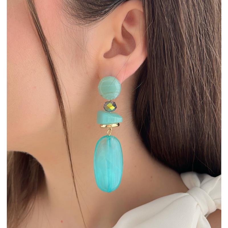 گوشواره طرح سنگ ابی ۲