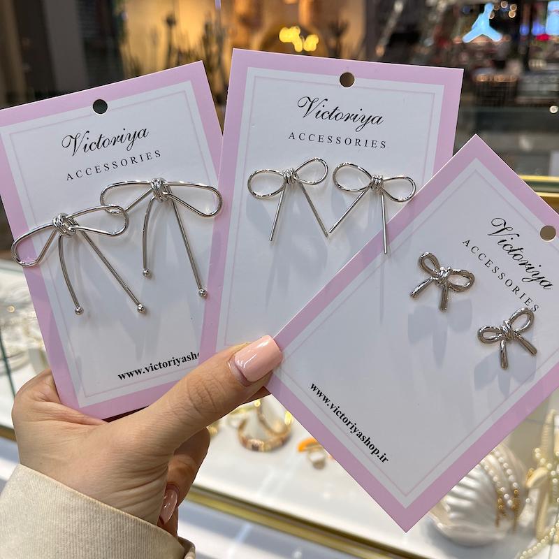 گوشواره پاپیون سیلور