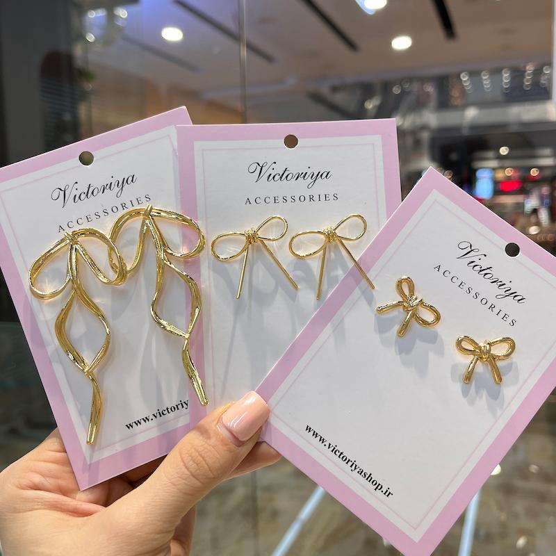 گوشواره پاپیون طلایی