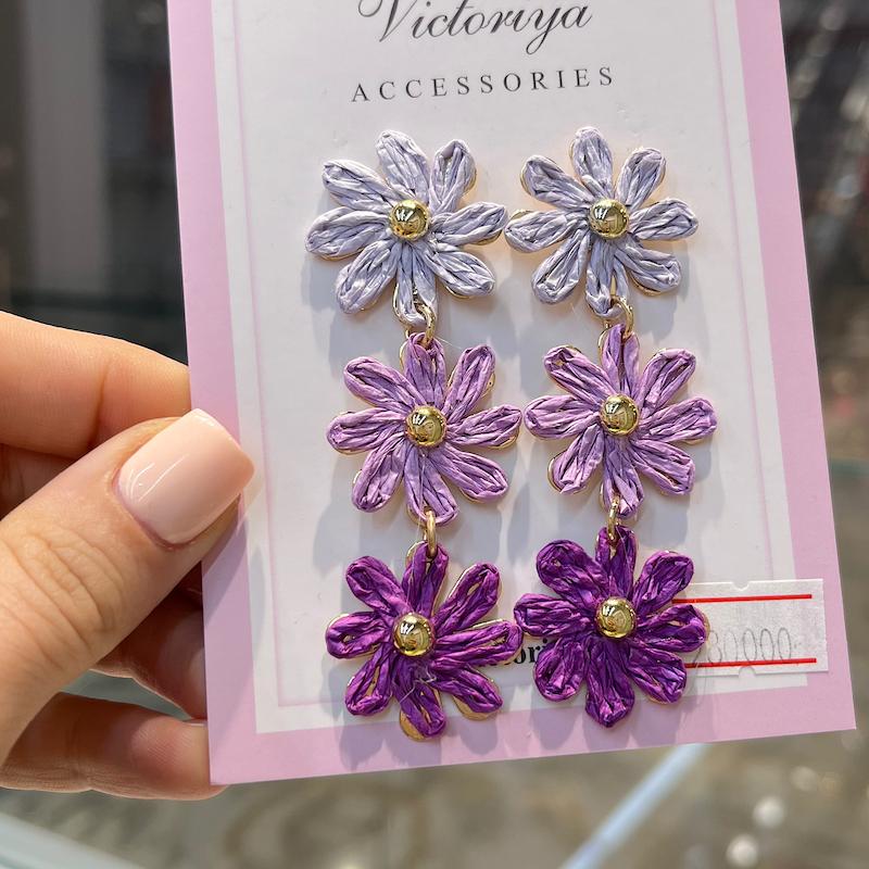 گوشواره کنفی بنفش