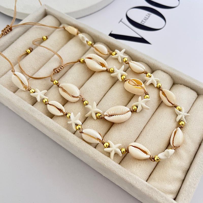 گردنبند و دستبند ستاره و صدف