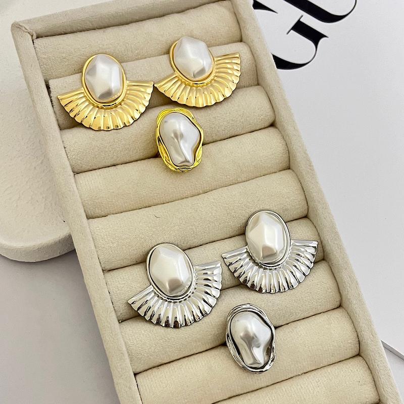 گوشواره انگشتر مرواریدی