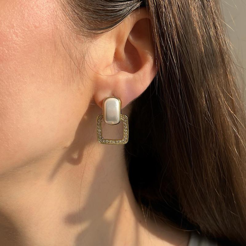 گوشواره مربع نگینی