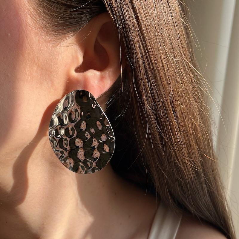 گوشواره دفرمه نقره ای