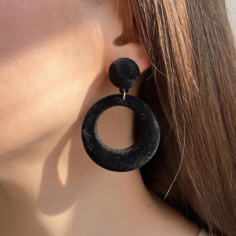 گوشواره مخمل دایره 