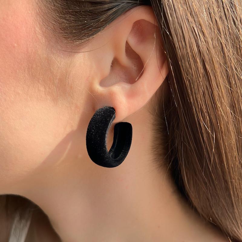 گوشواره حلقه ای متوسط مشکی