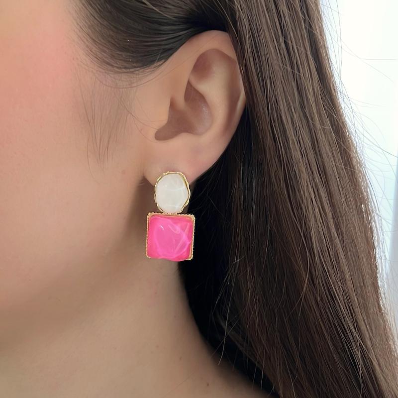 گوشواره طرح سنگ سرخابی