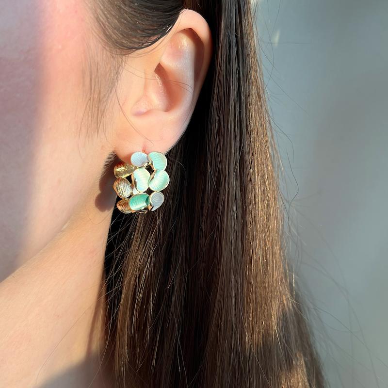 گوشواره میناکاره سبز روشن