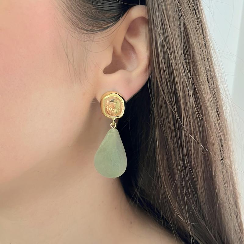 گوشواره طرح سنگ سبز