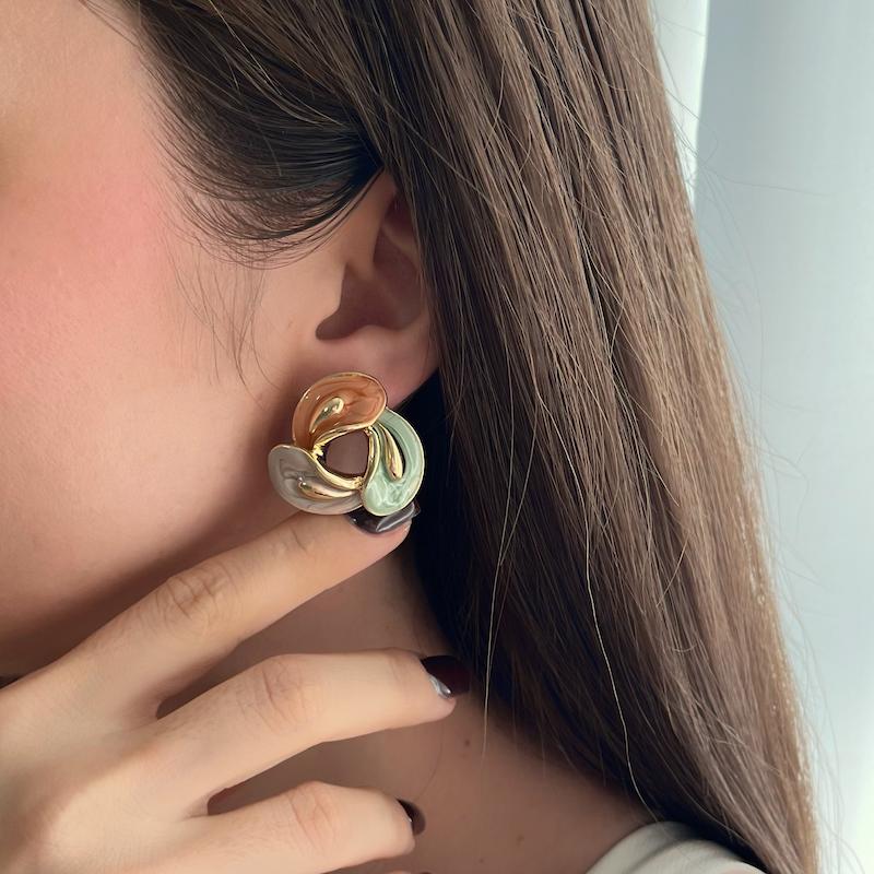 گوشواره سه برگ میناکاری 