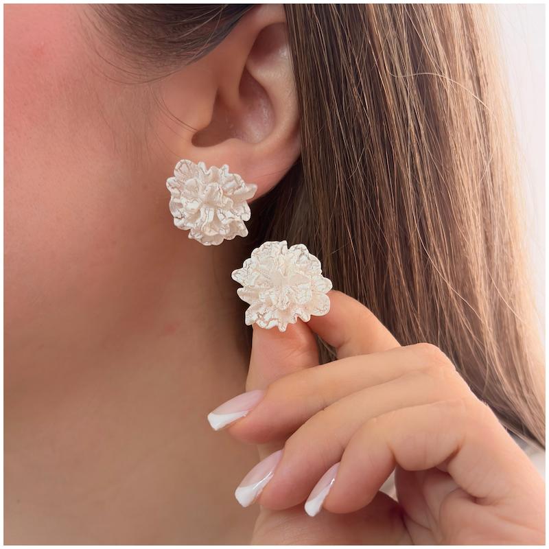 گوشواره گل شکوفه سفید 