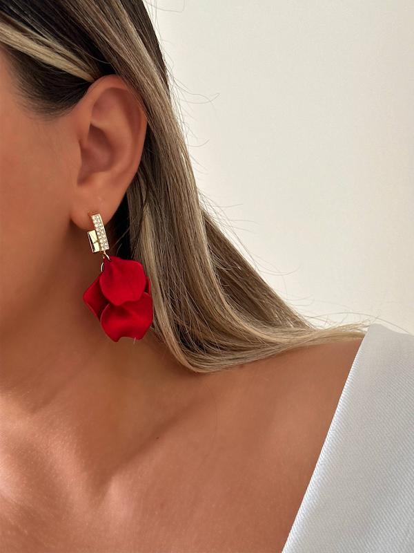 گوشواره قرمز کرومی کد۴