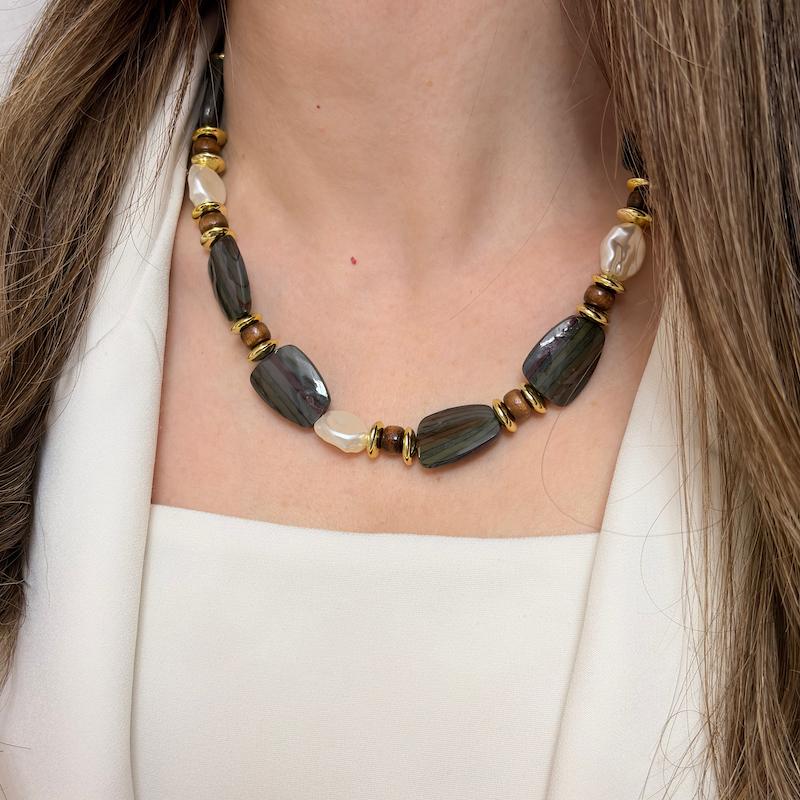 گردنبند کائوچو سبز 