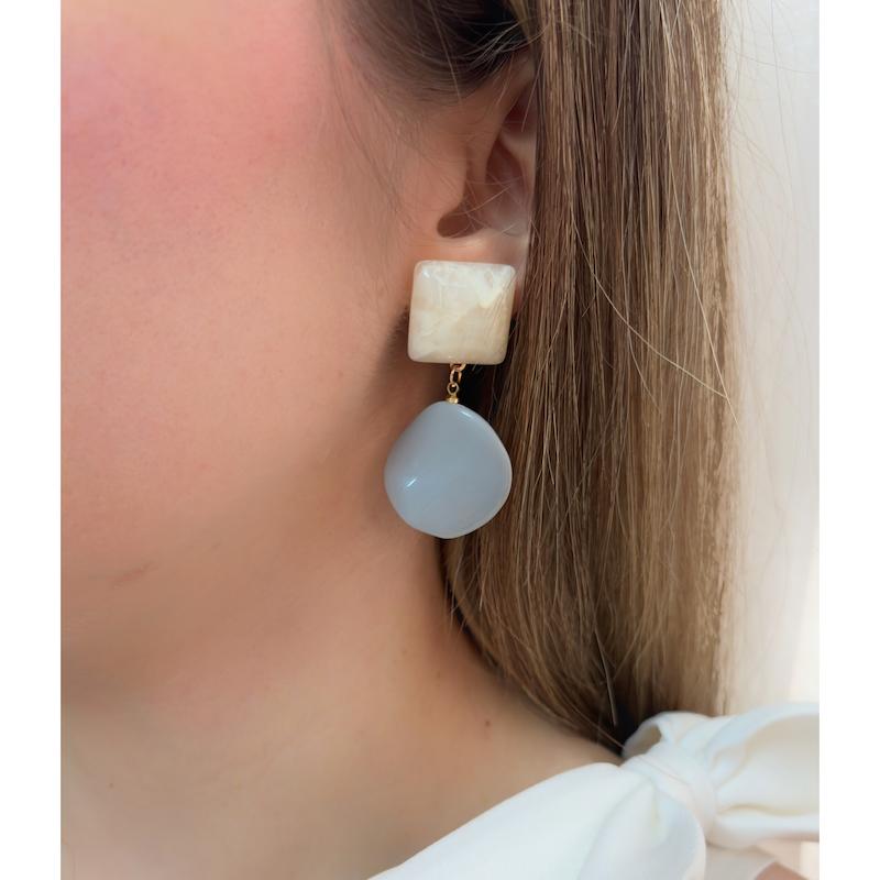 گوشواره طرح سنگ طوسی