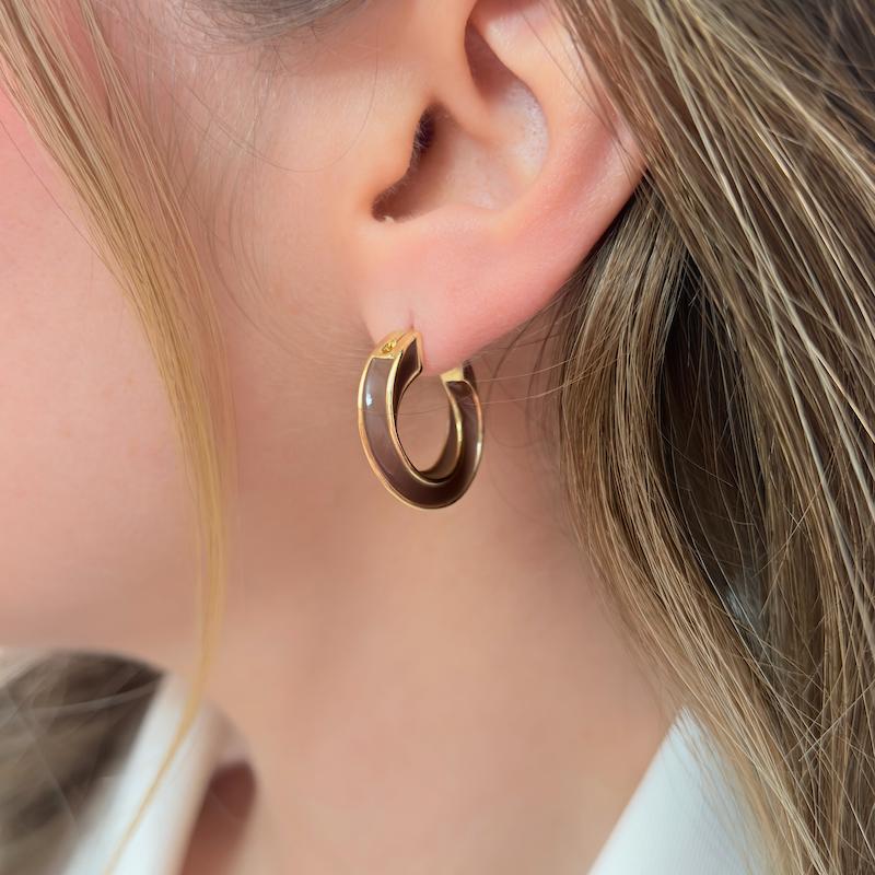 گوشواره حلقه ای قهوه ای 