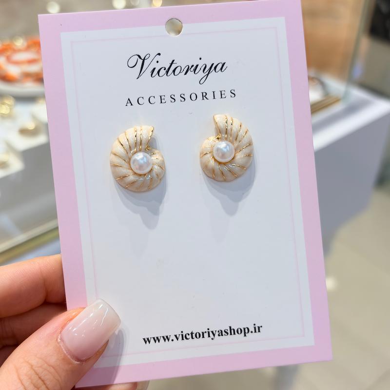 گوشواره گوش ماهی میناکاری 