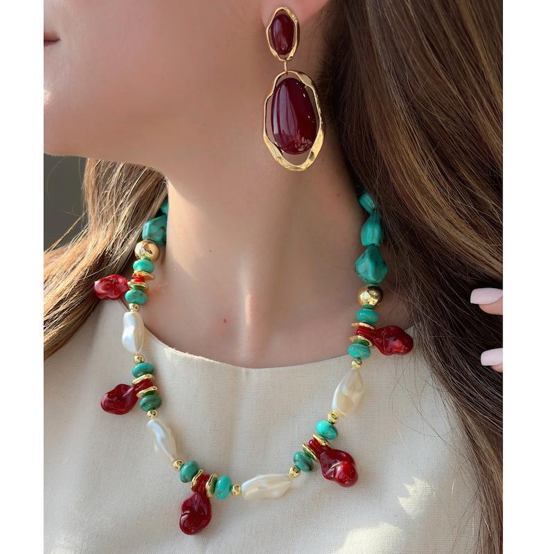 گوشواره و گردنبند فیروزه(جدا هستن