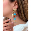 گوشواره ماهی و ستاره آبی 