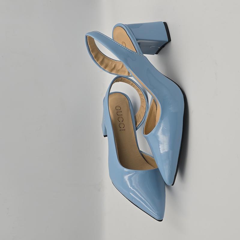 کفش پاشنه دار ورنی رنگ پاستیلی