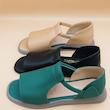 صندل زنانه پاشنه تخت سبز زمردی