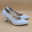 کفش مجلسی زنانه مدل ساده سفید و کرم پاشنه دار