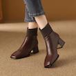 نیم بوت زنانه مشکی و قهوه ای کشی