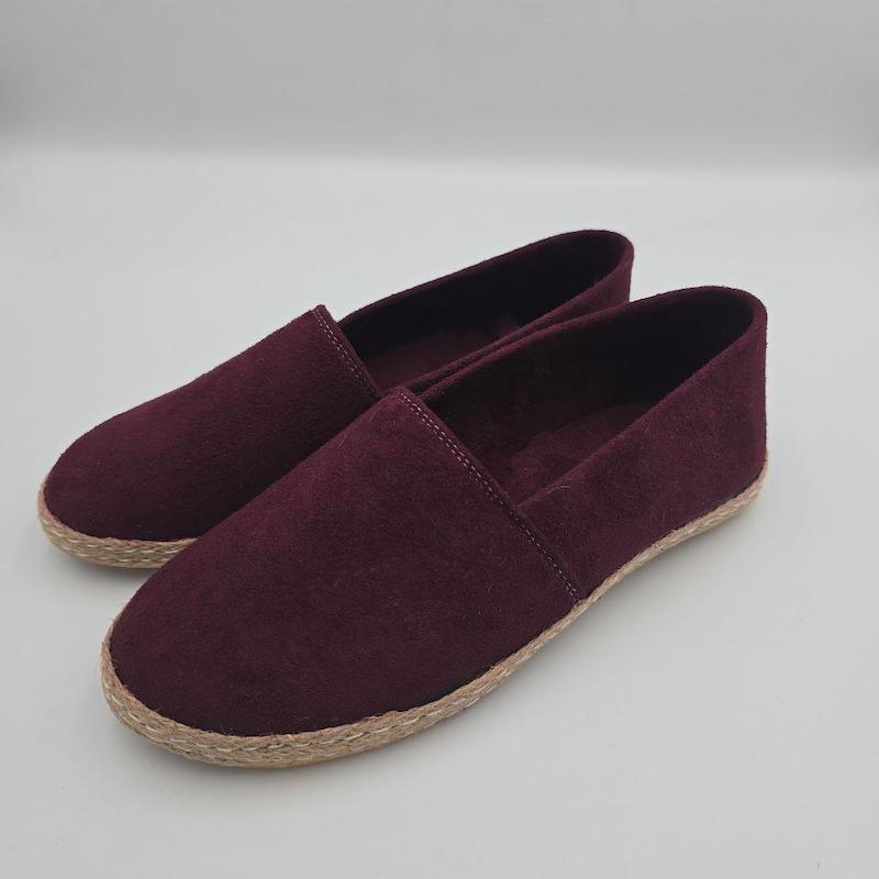 کفش زنانه تخت زرشکی و مشکی