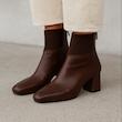 نیم بوت زنانه مشکی و قهوه ای کشی