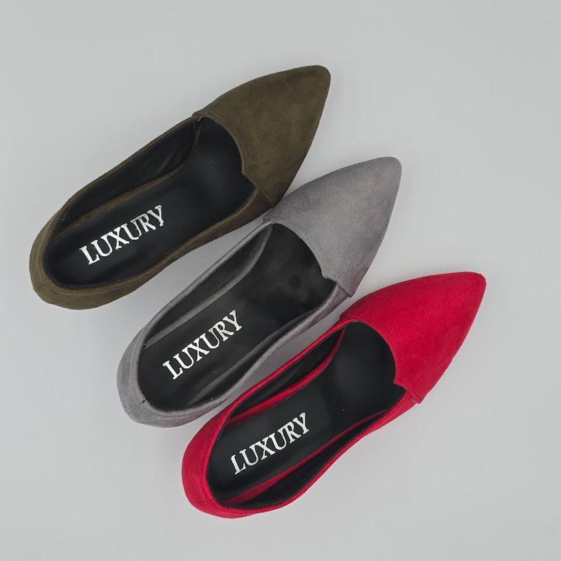 کفش زنانه پاشنه پهن قرمز، طوسی، زیتونی