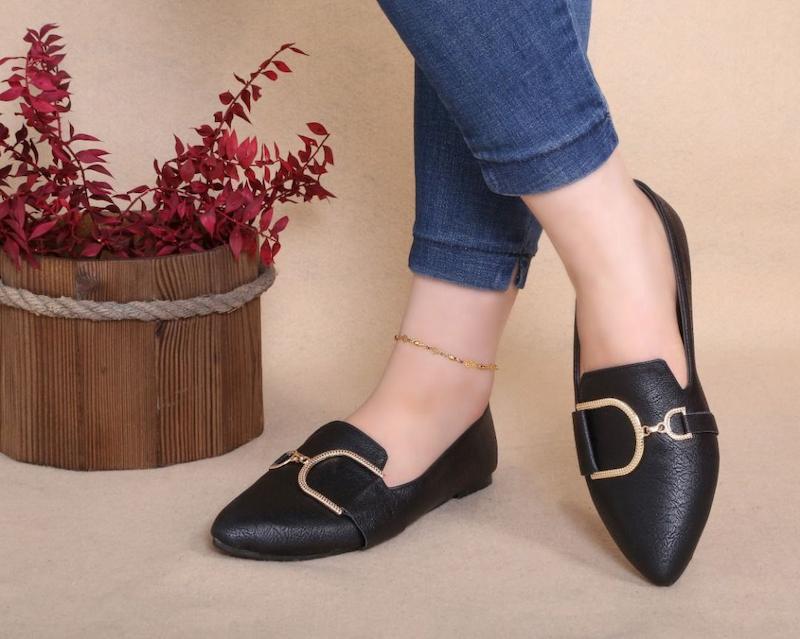 کالج لوفر زنانه مشکی طوسی کرم سگک دار