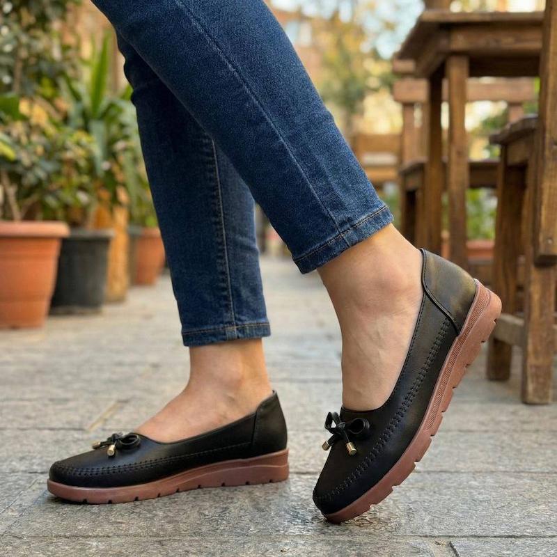 کفش کالج پاپیونی مشکی، کرم، قهوه ای