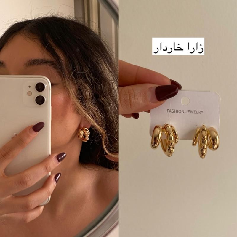 گوشواره‌های زارا نقره‌ای و طلایی