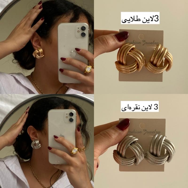 گوشواره‌های زارا نقره‌ای و طلایی