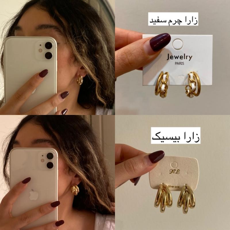 گوشواره‌های زارا نقره‌ای و طلایی