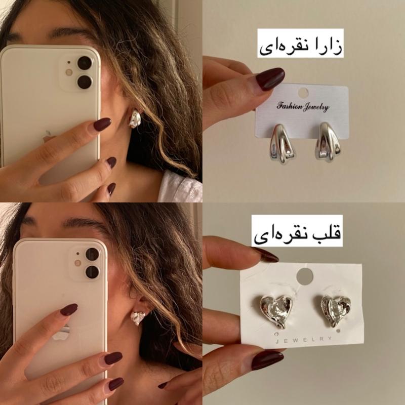 گوشواره‌های زارا نقره‌ای و طلایی