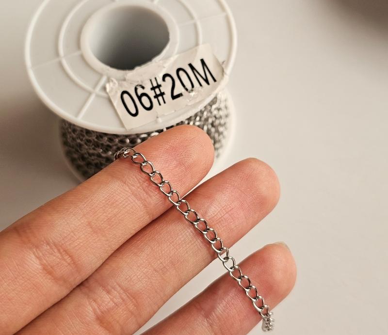 زنجیر تنظیم استیل (سایزر) نقره ای