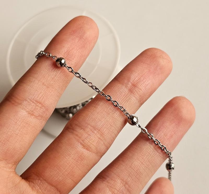 زنجیر توپی استیل نقره ای