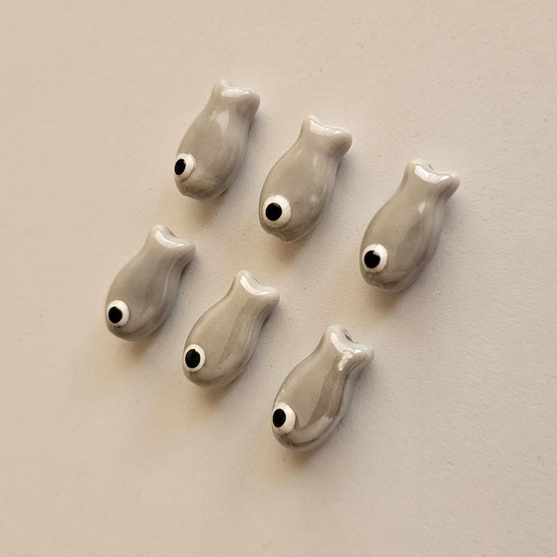 ماهی سرامیکی طوسی