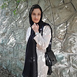 شال حریر اشکی مشکی