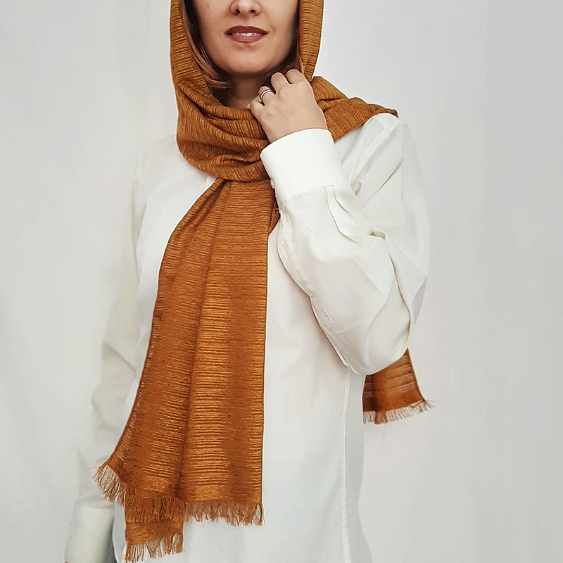 شال پاییزی خردلی