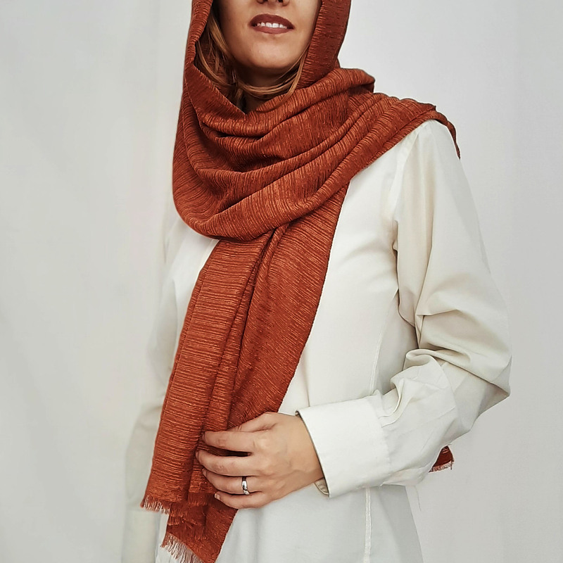 شال آجری رنگ پاییزی