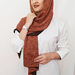 شال پشمی آجری