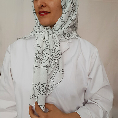 روسری سفید 100