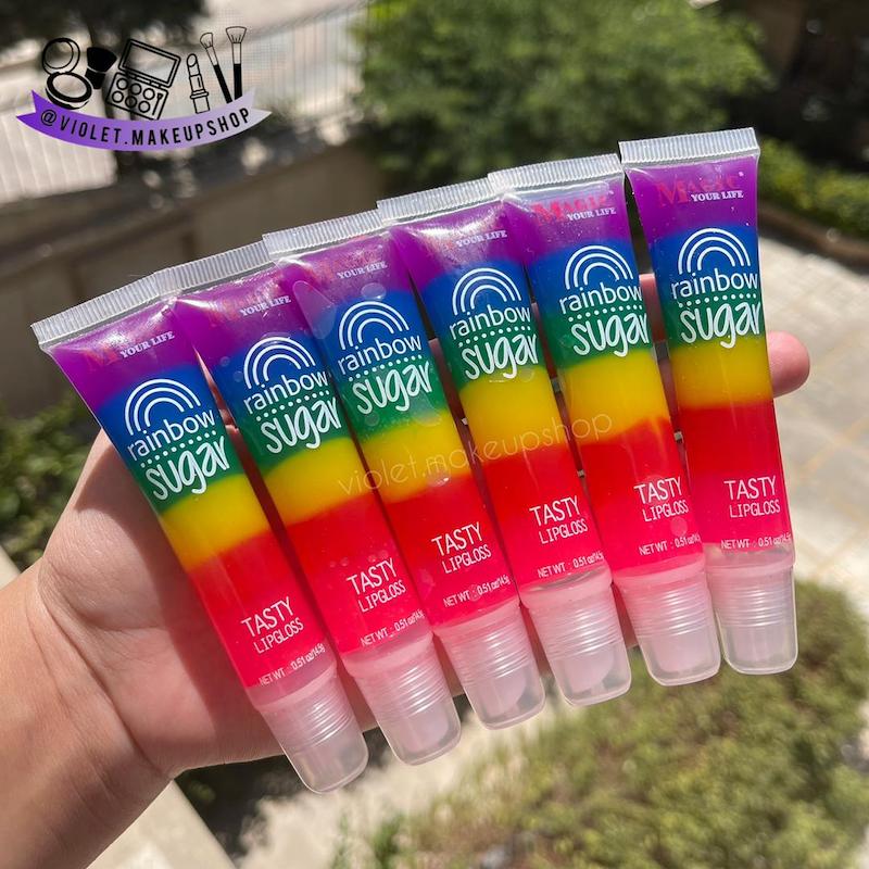 لیپ گلاس رنگین کمانی