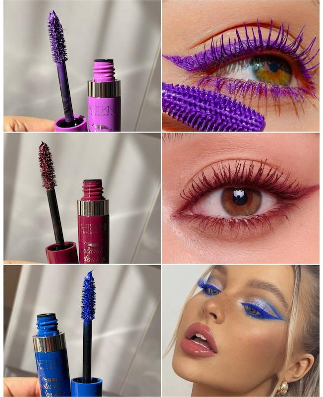 ریمل رنگی ( زرشکی قهوه ای ابی بنفش)